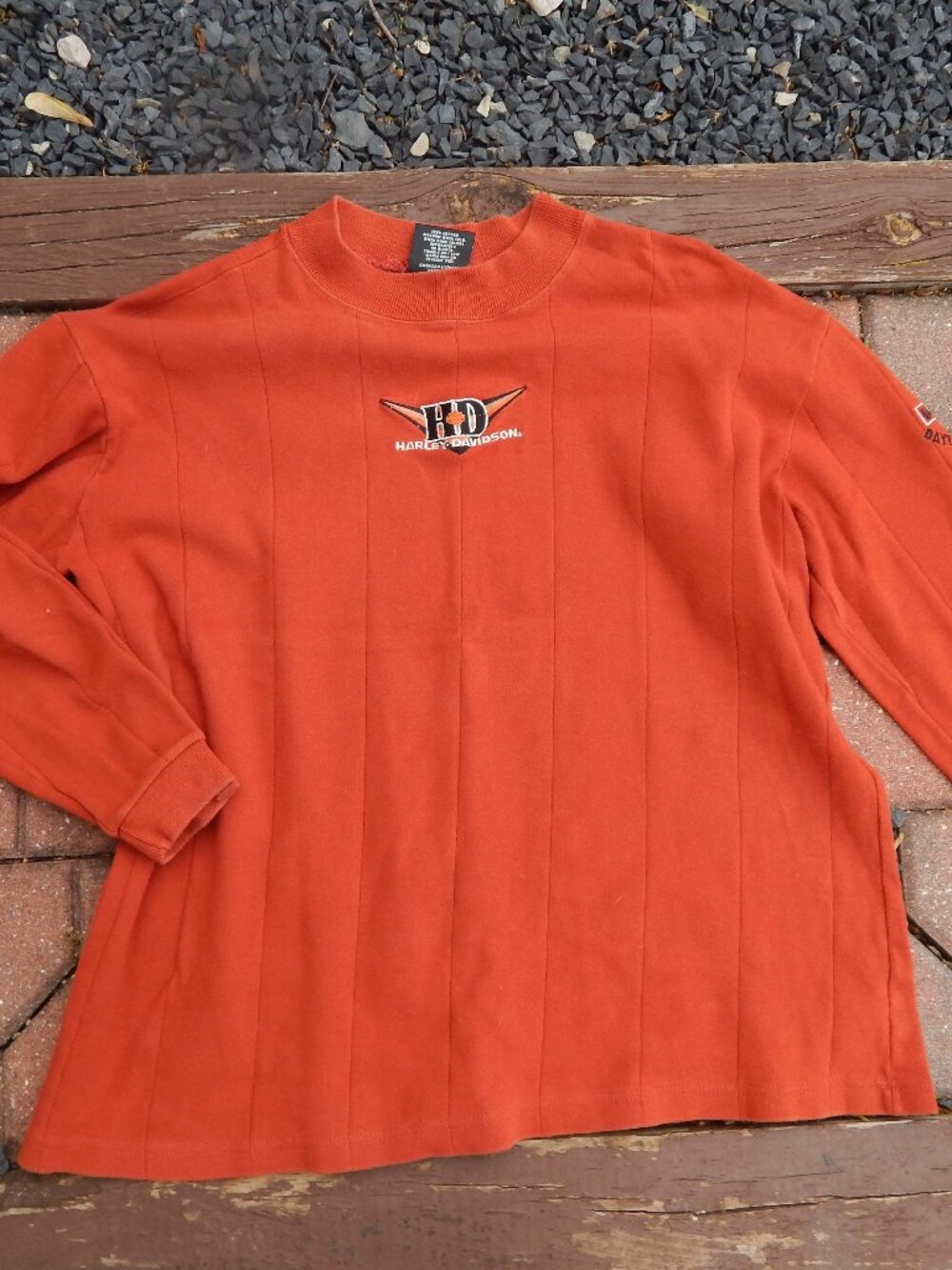 Vintage Harley Davidson Womens Long Sleeve Mock Turtleneck Shirt Size Large